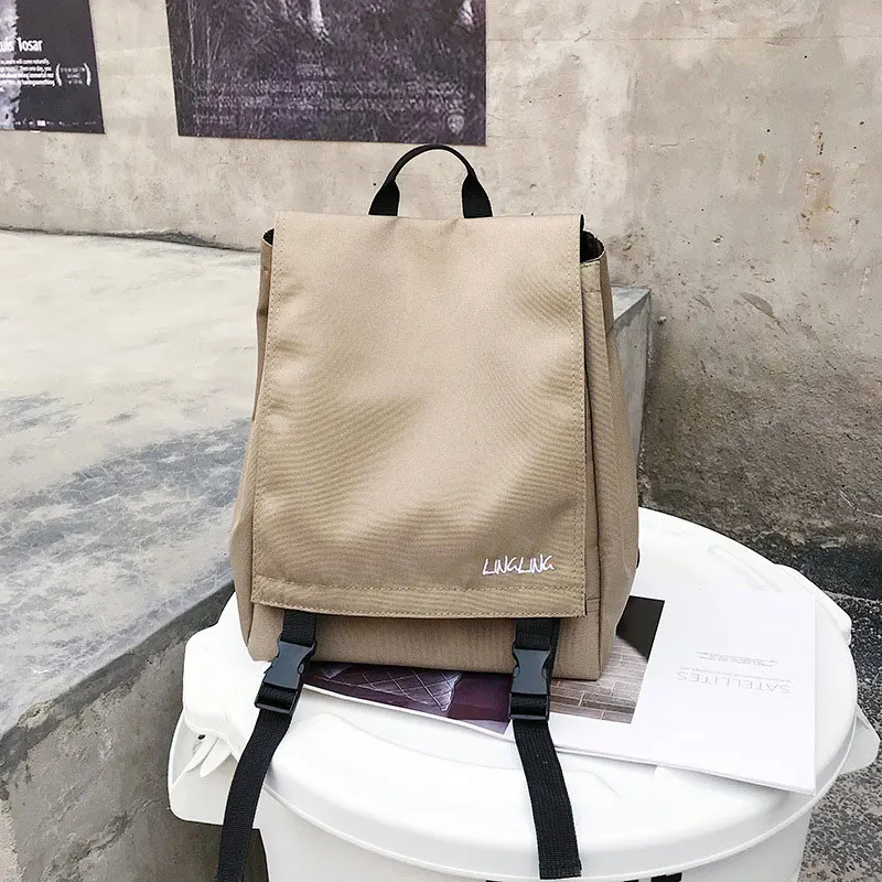A-Khaki Harajuku Ulzzang парные рюкзаки, Холщовый женский и мужской рюкзак, корейский стиль, школьная сумка для колледжа, для подростков, девочек, мальчиков, mochilas mujer - Цвет: A-Khaki