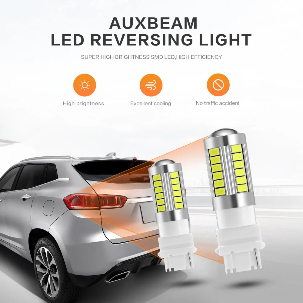 Oslamp 2шт T25 3156 P27W авто светодиодный светильник 33SMD 12В Белый 6000 К 33 Вт поворотные