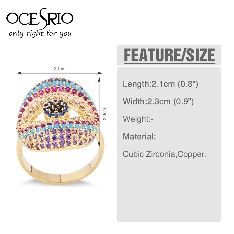 OCESRIO Ретро стиль Турецкий Дурной глаз кольца для женщин этнические серебро