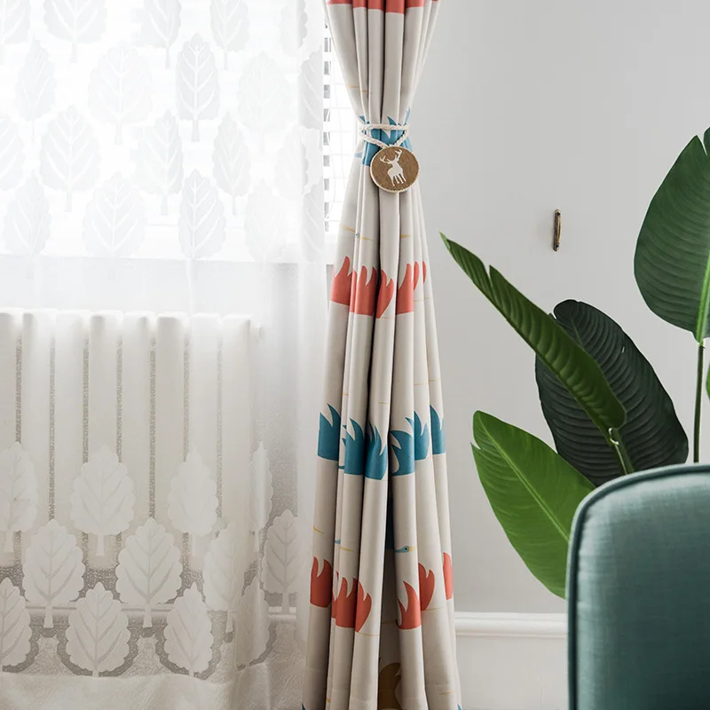 Новые сценические занавески для окон современные элегантные с принтом гостиной