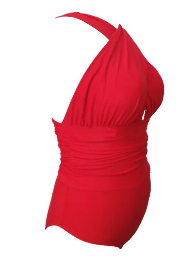 Женский купальный костюм с рюшами в стиле ретро монокини большого размера 4XL