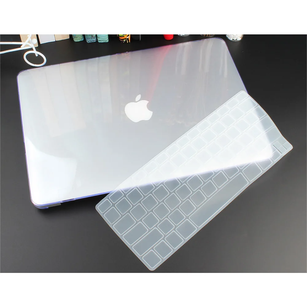Crystal clear Кристальный жесткий чехол для Macbook Air 13 retina Pro 13 15 16 A2141 A2159 жесткий чехол с бесплатной клавиатурой A1466 A1990 A1932 - Цвет: Crystal clear