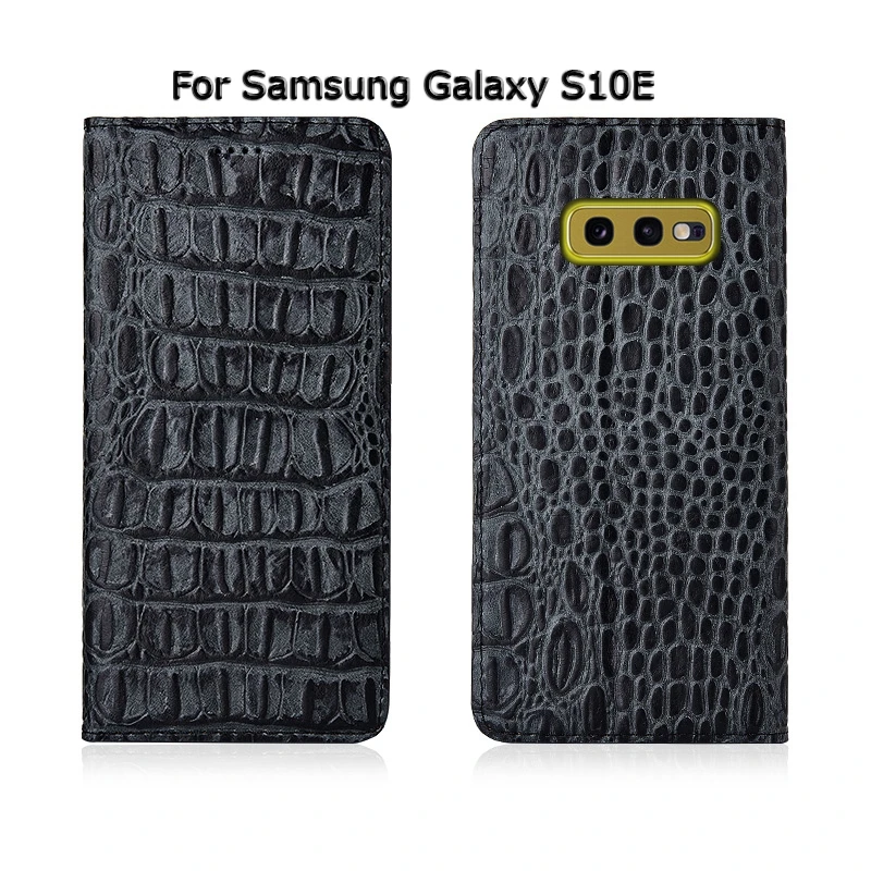Чехол из натуральной крокодиловой кожи для samsung Galaxy S8, S9, S10 Plus, S10e Lite, чехол с подставкой, откидной Магнитный чехол для мобильного телефона, сумка SN01