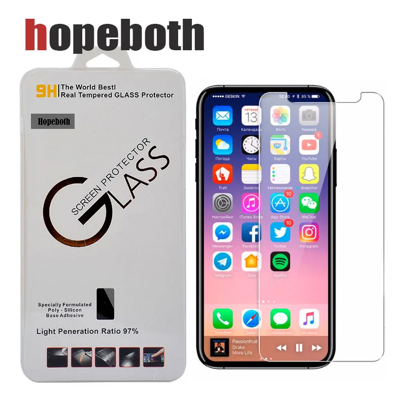 Для iPhone 7 8 X & PLUS гибкая пленка из закаленного стекла прозрачная не полная Защита