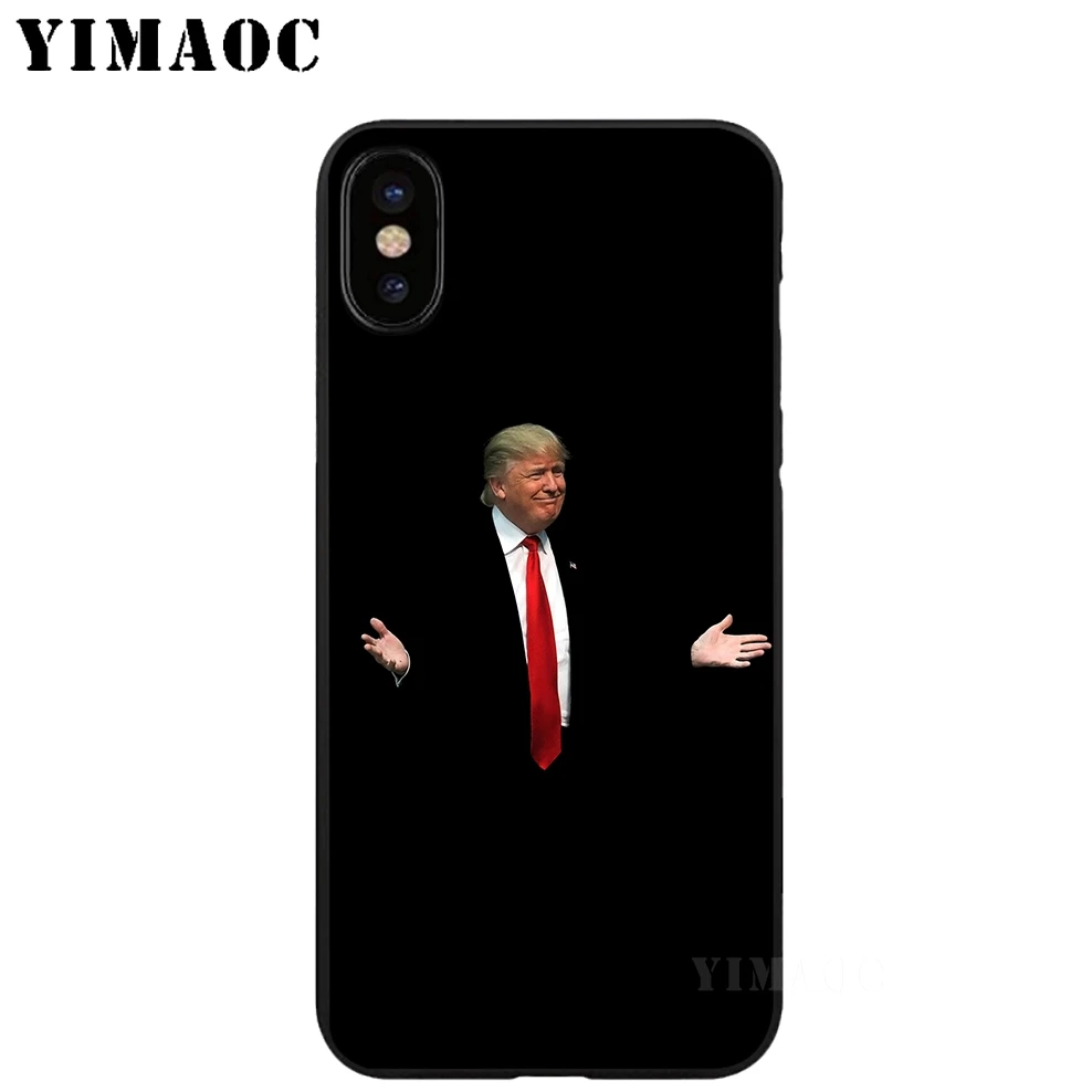 YIMAOC Donald John Trump Soft TPU Black Silicone Case for iPhone X or 10 8 7 6 6S Plus 5 5S SE Xr Xs Max |