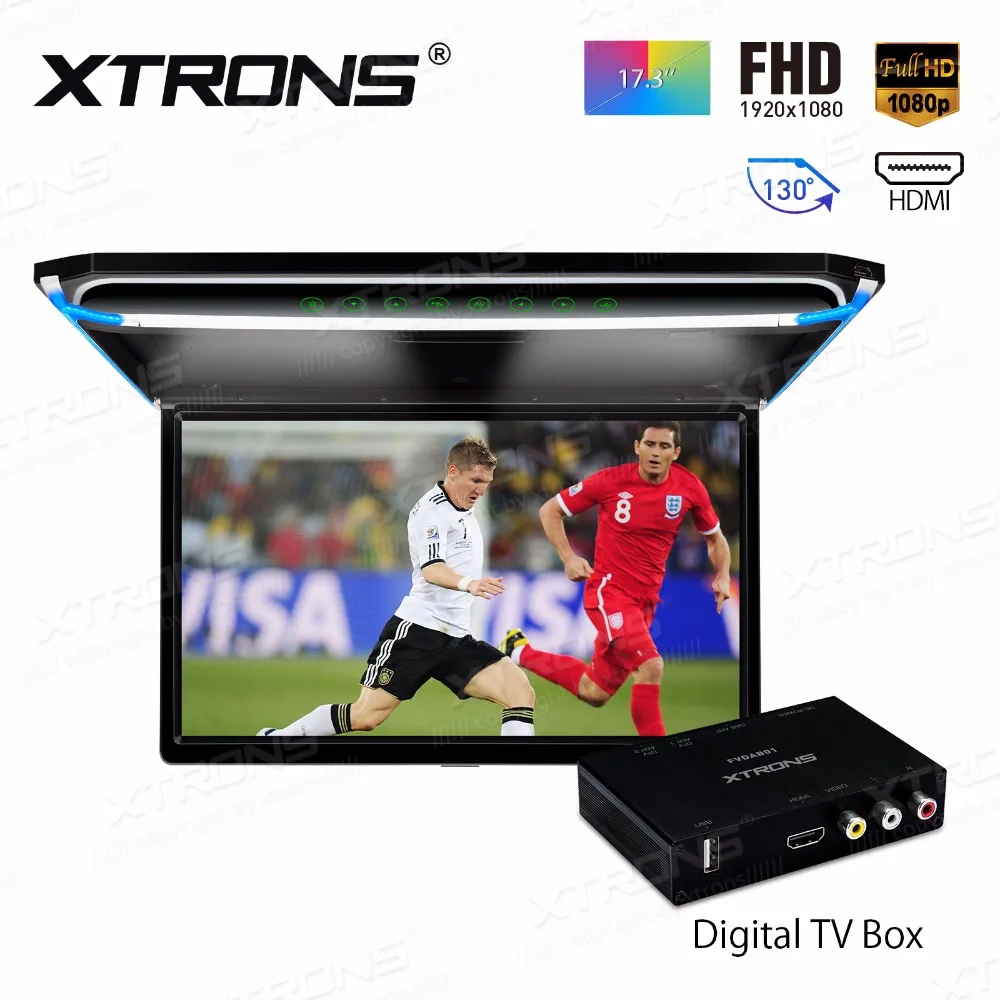 XTRONS 17 3 &quotАвтомобильная крыша Plarer FHD 1920*1080 P HD видео MPV на крыше монитор HDMI IR FM +