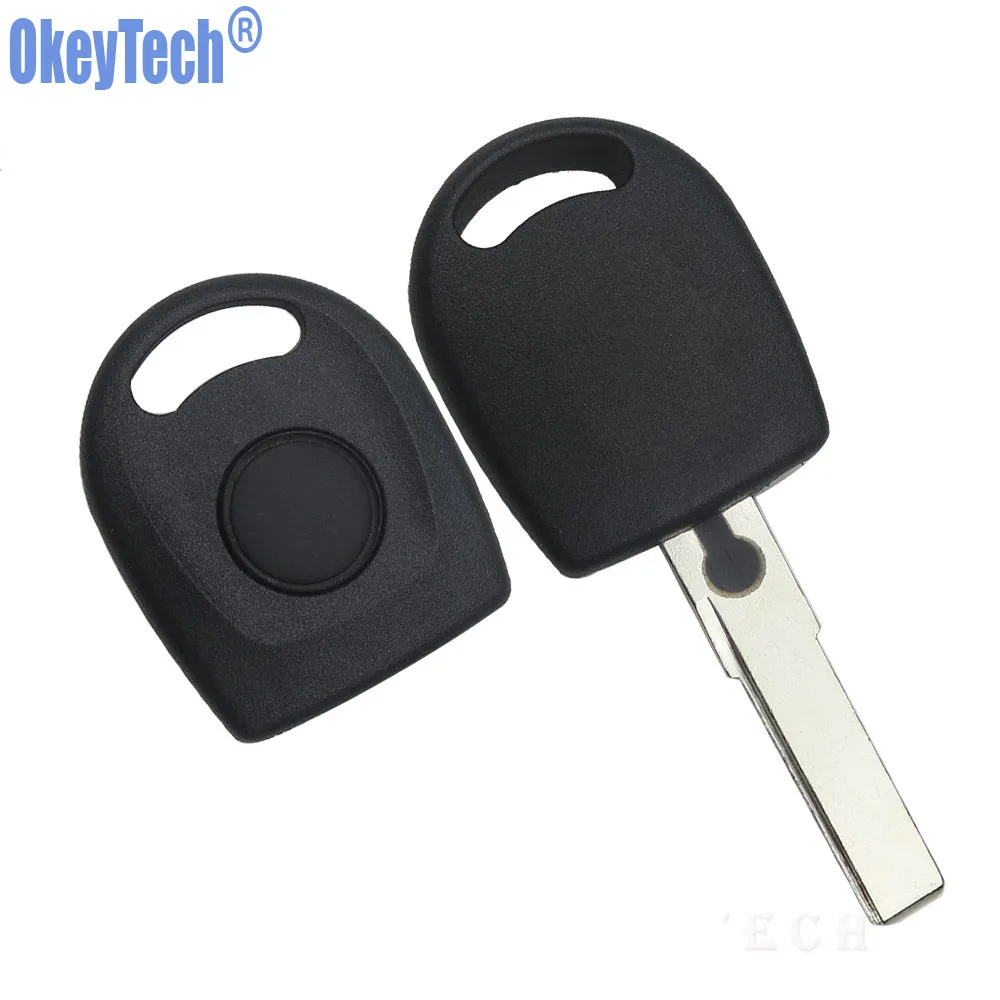 OkeyTech транспондер ключ оболочки ID48 чип для VW Polo Golf для SEAT Ibiza Leon для SKODA Octavia транспондер с светильник и батареей