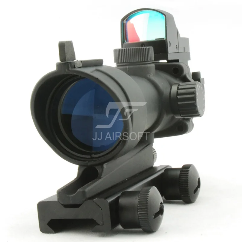 JJ страйкбол ACOG Стиль 4x32 освещение с Docter Mini Red Dot (черный/коричневый) Бесплатная
