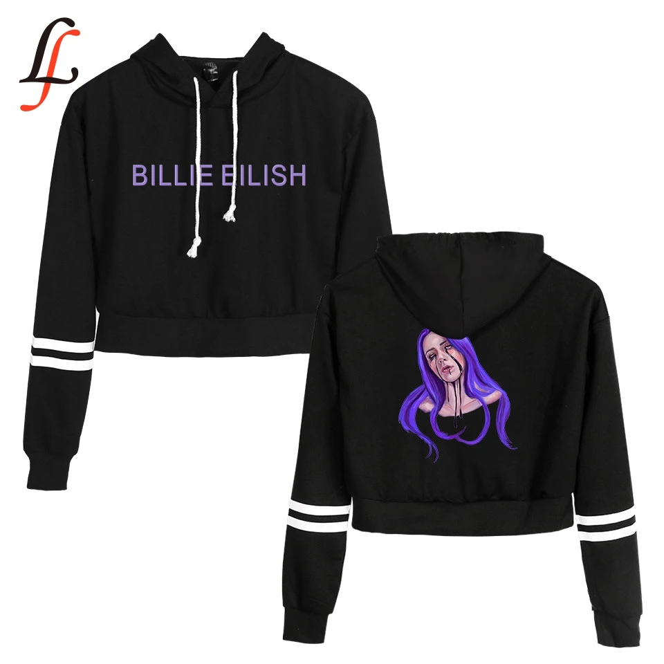 Billie Eilish толстовка с капюшоном высокой талией сексуальная буквенным принтом Harajuku