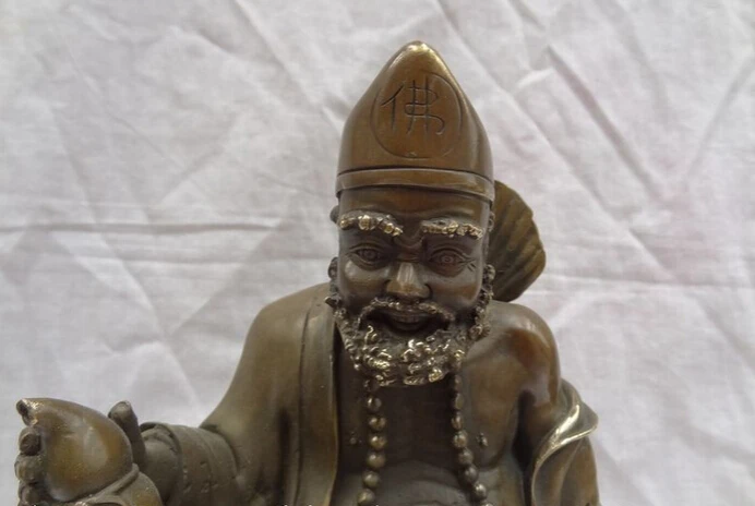 SCY песня voge Gem S3744 11 &quotкитайская Бронзовая медная буддистская Joss Ji Gong Arhat LivingBuddha Gourd