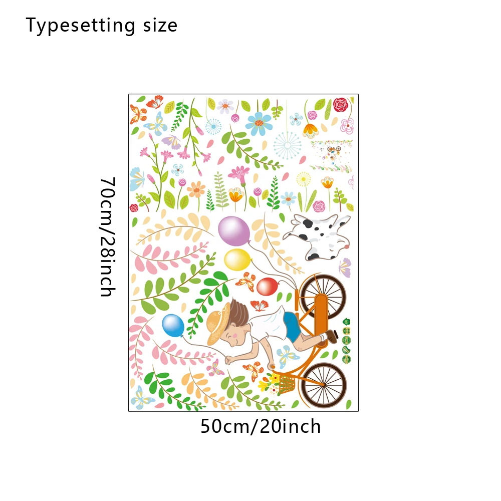 Велоспорт мультфильм гостиная спальня Экологичные съемные двери окна наклейки