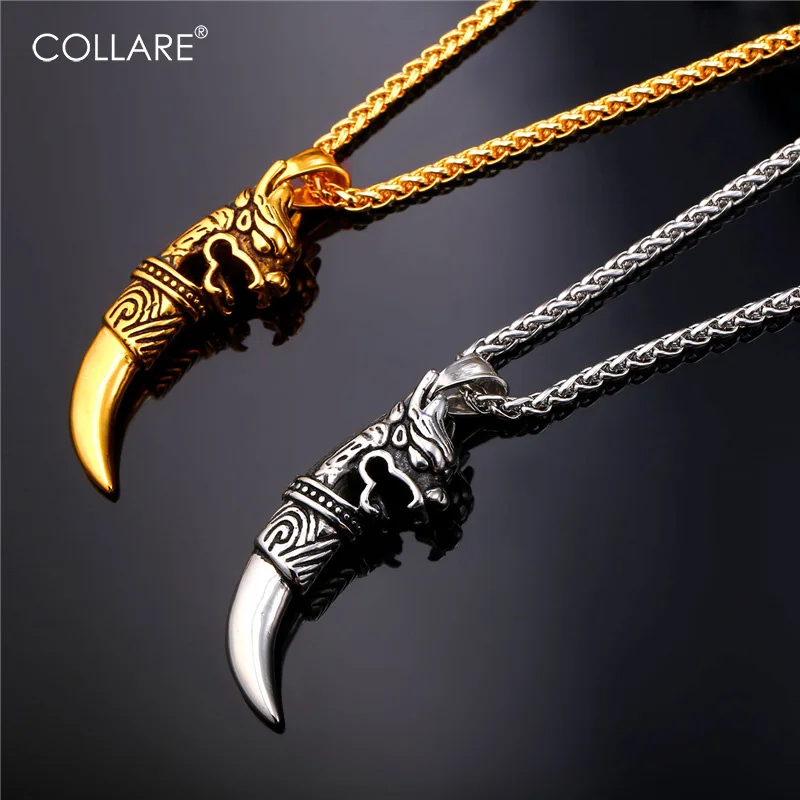 Цепочка с подвеской в виде головы льва шипами из нержавеющей стали | Украшения и