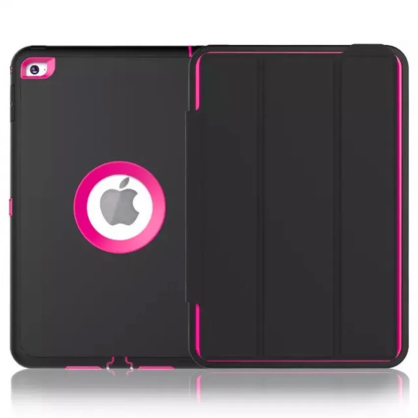 rose Для ipad Air 2 c Retina, безопасно для детей Броня ударопрочный сверхмощный силикон для ipad 6 Жесткий чехол с защитной пленкой для экрана - Цвет: rose
