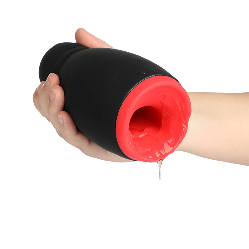 Автоматический нагрев Мужской мастурбатор рот оральный киска лизание игрушки