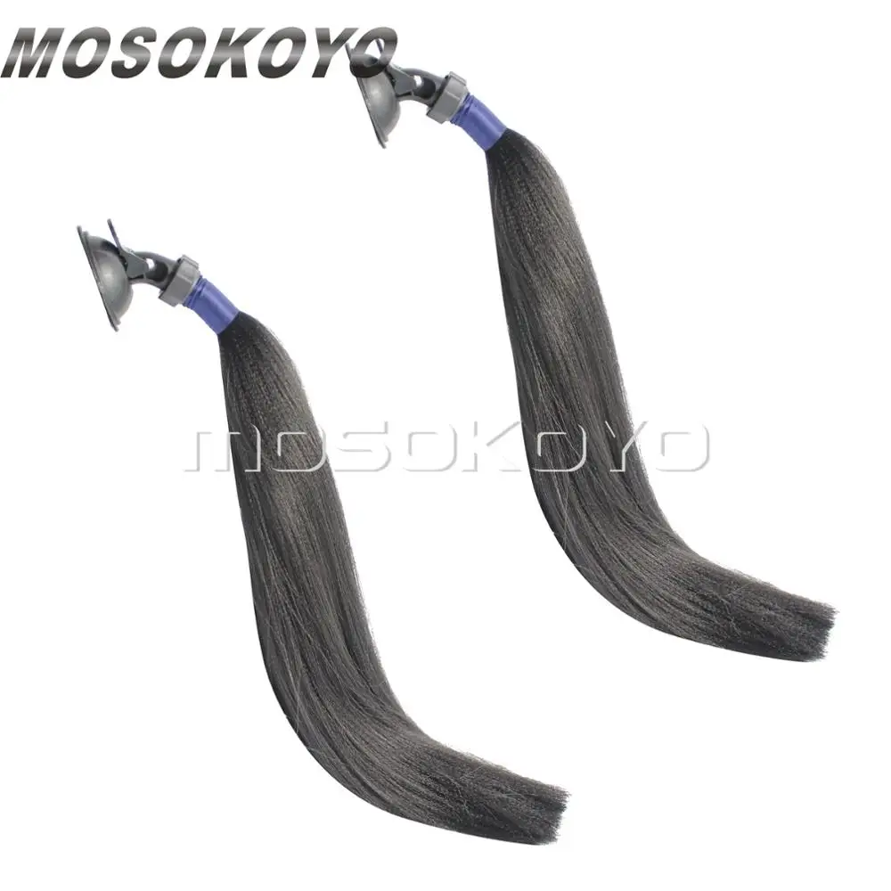 black Шлем для мотоцикла, велосипеда, двойной хвост, присоска, двойной хвост, косичка, красочный Скейтбординг, квадроцикл, свинка, хвост - Цвет: black