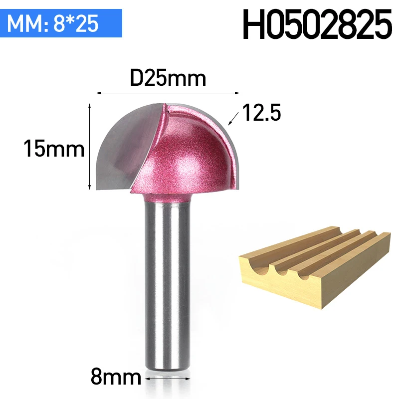 8 x 25 mm HUHAO 1 шт. 8 мм хвостовик круглый фрезы для древесины бухты коробка бит вольфрам карбида деревообрабатывающий Концевая мельница miiling резак - Длина режущей кромки: 8 x 25 mm