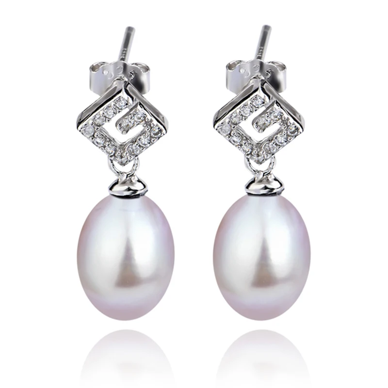 

GNE1159 100% Fine 925 Sterling Silver Earring Beauty Fashion Pearls Crystal Drop Earrings Fashion Jewelry Fine Gift For Women