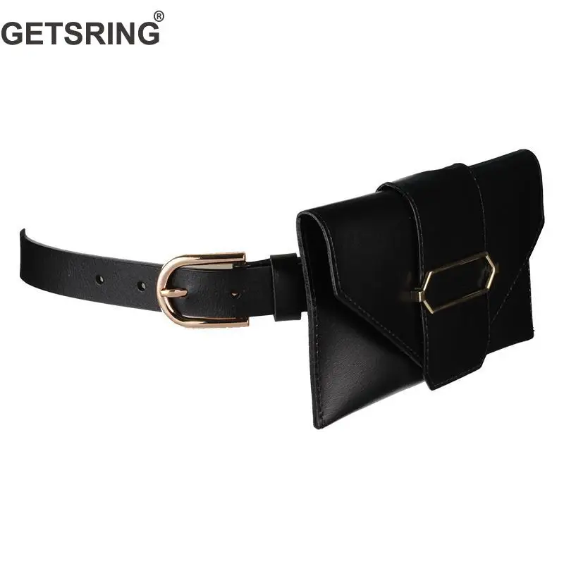 Женская поясная сумка GETSRING розовая/черная из натуральной кожи 2018|Поясные сумки| |
