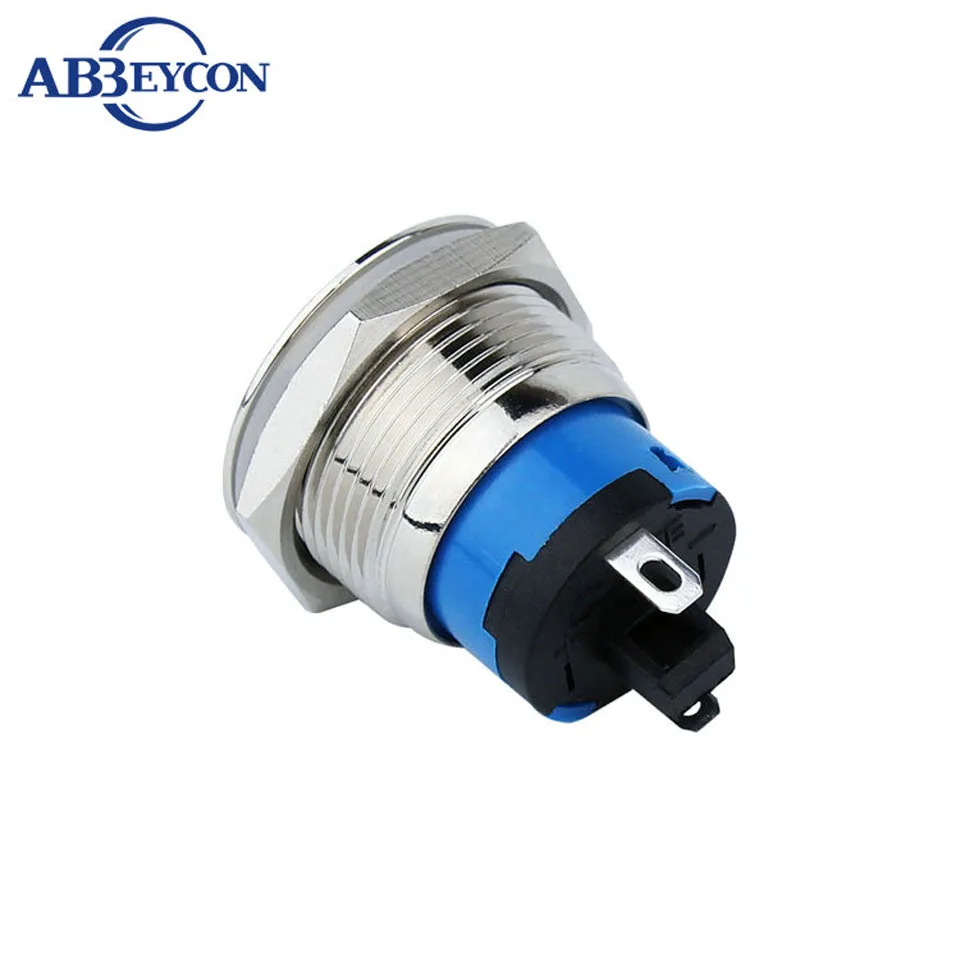 Diameter 19mm 1NO Self-Locking Momentary Metal Shell Push Button Switch Reset Switches Waterproof Pin Terminal 220V Cap | Обустройство