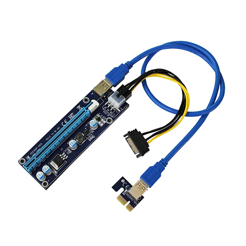 Мини удлинитель PCI E к Express 1x до 16x переходник внешняя видеокарта адаптер 6