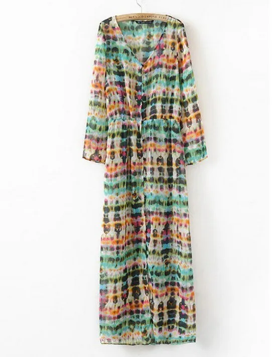 Винтажное платье Honey Moda женское пляжное вареный Шифоновое Платье макси с длинным