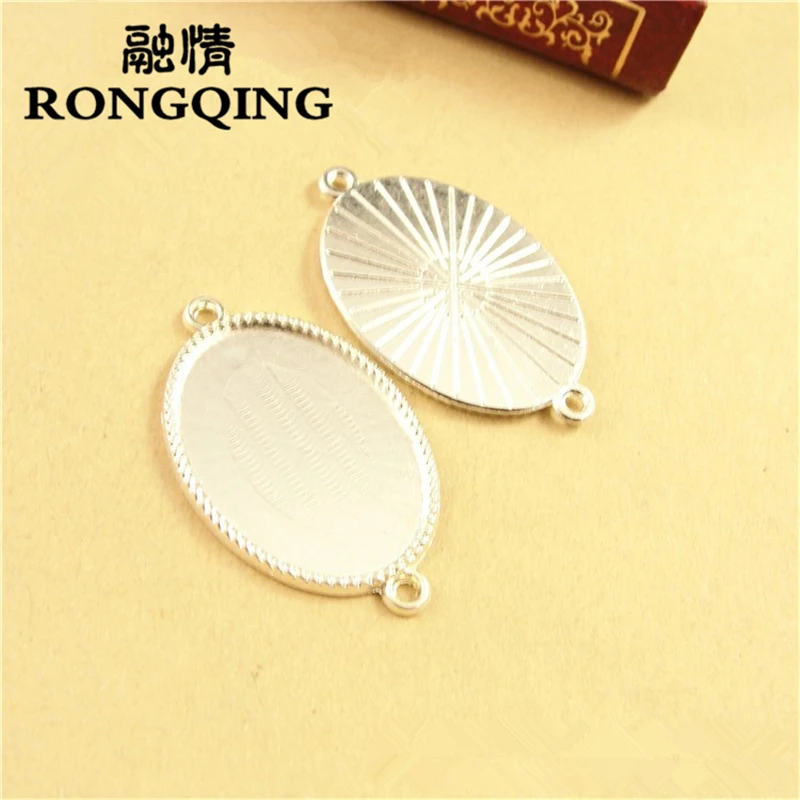 RONGQING 25*18 мм овальные заготовки Кабошон Настройки 60 шт./лот ювелирные изделия