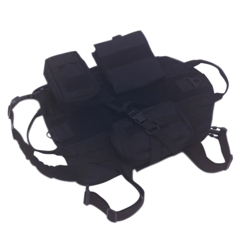 black Поводок для собак Molle, Регулируемый жилет для тренировок на открытом воздухе с съемными мешками, LBShipping - Цвет: black