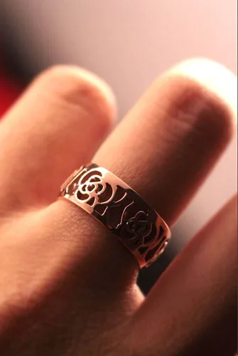 New Fashion Charming Womens Rose Gold Filled With Hollow Flower Shape Ring Free Shop | Украшения и аксессуары