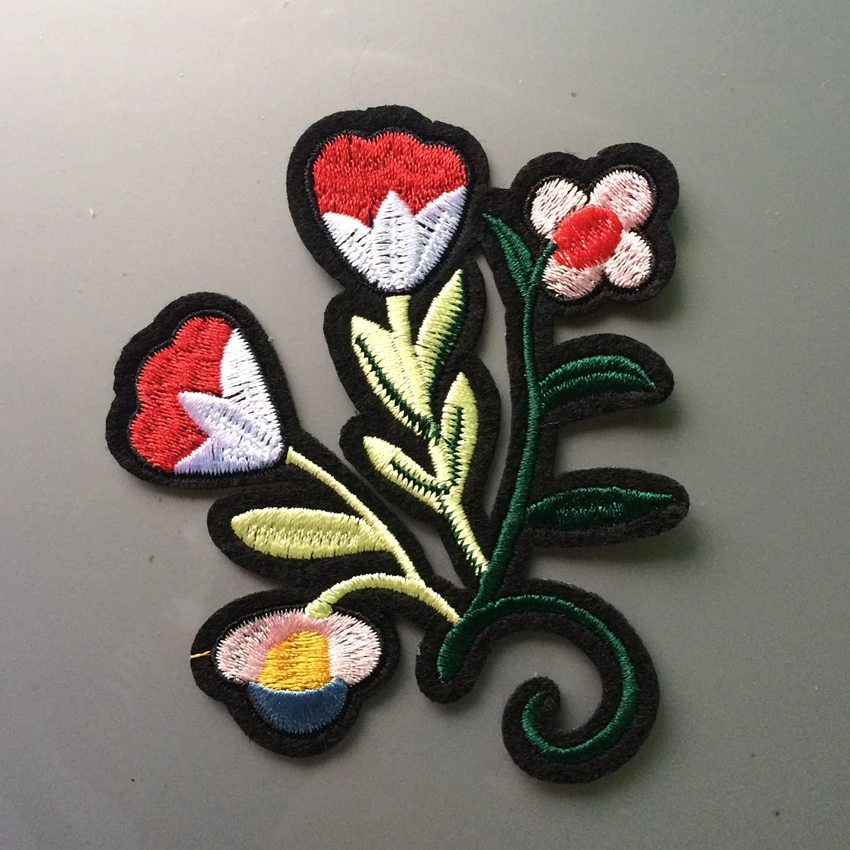 Модные Заплатки с цветами аппликация из растительной ткани логотипом значок для