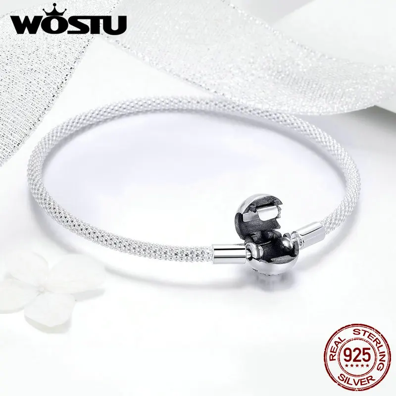 WOSTU Новое прибытие Настоящее серебро 925 пробы навсегда любовь браслет для женщин