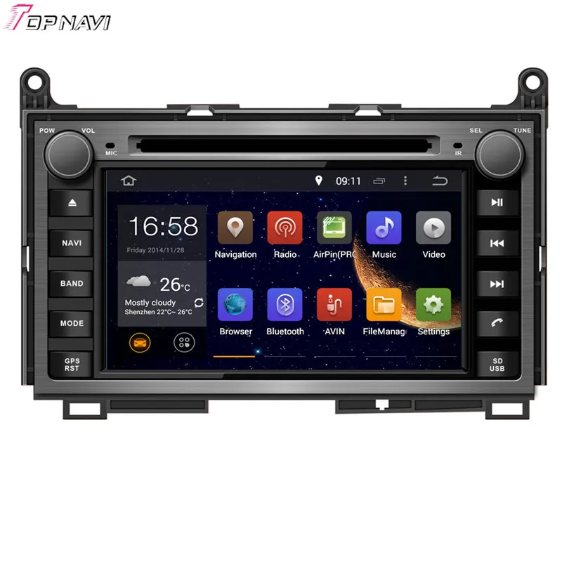 Topnavi 7 ''четырехъядерный Android 6 0 Автомобильный DVD плеер для TOYOTA Venza 2008 стерео