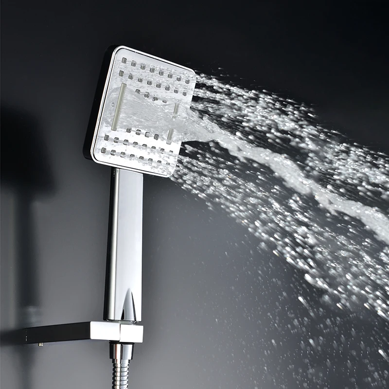 Ванная комната светодиодный набор для душа 8 дюймов душ с дождевой насадкой 3