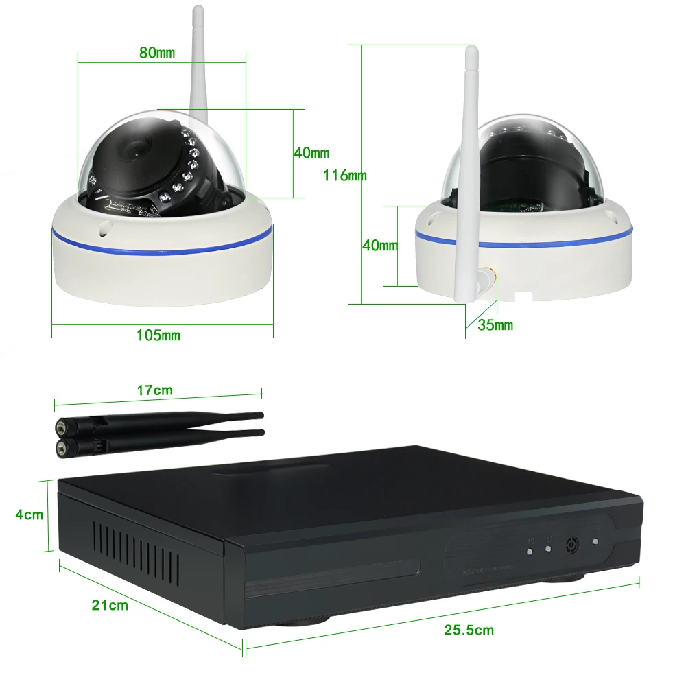 1080P 4CH Wireless NVR CCTV System wifi 2.0MP IR Outdoor Dome P2P IP Camera Waterproof Security Video Surveillance Kit | Безопасность и