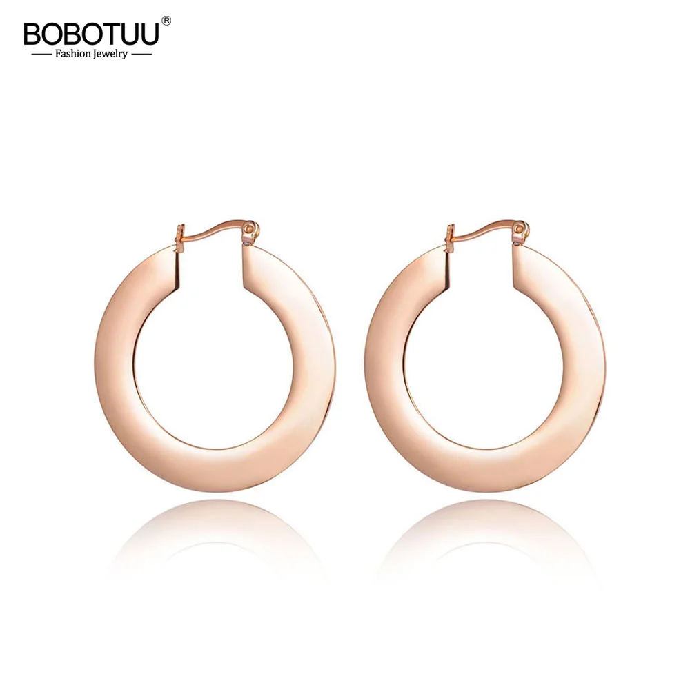 Женские серьги из титановой стали цвета розового золота|Серьги-кольца| |