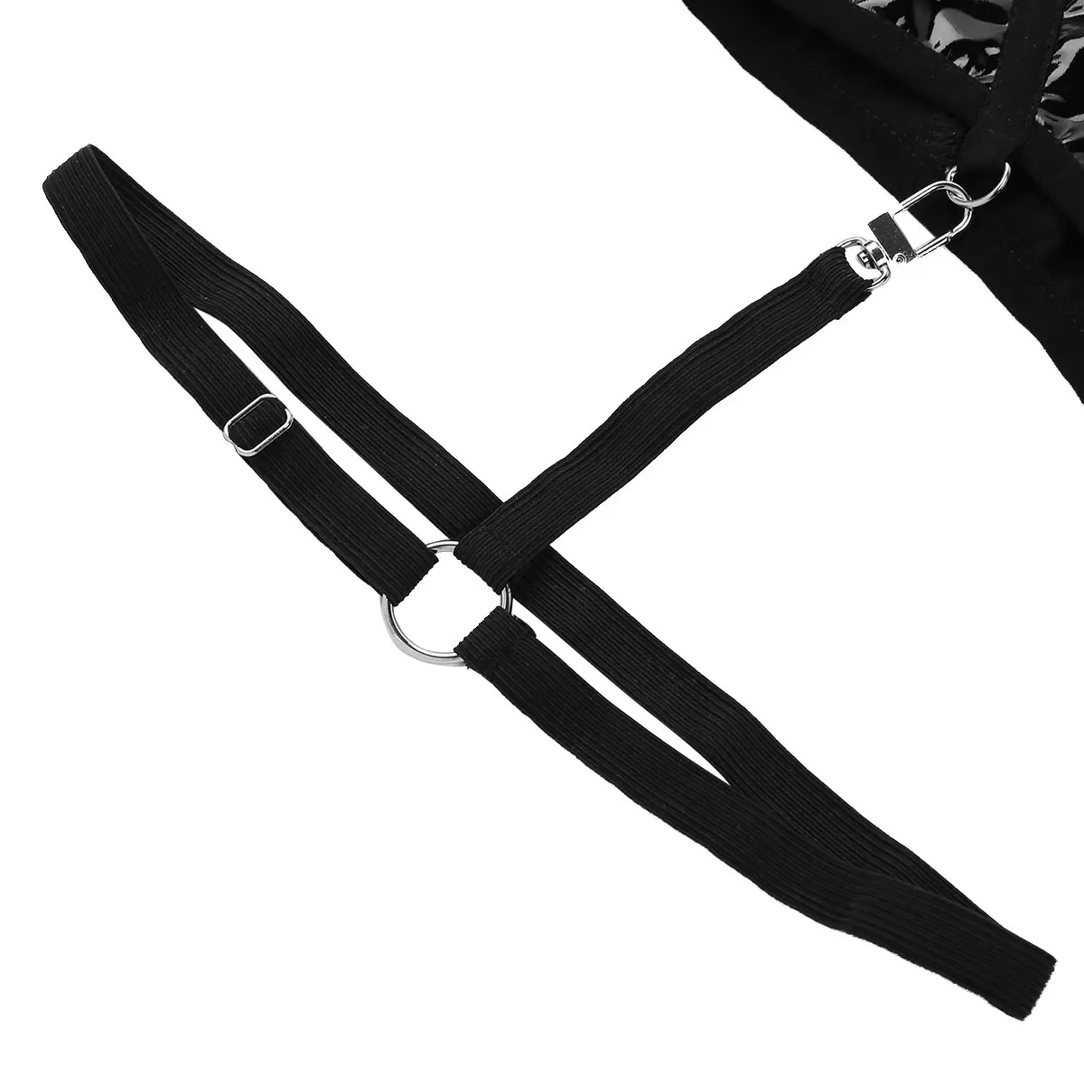 iiniim Womens Wet Look Sexy Clubwear Lingerie Parties High Waist Zippered Crotch Bikini Briefs Underwear with Leg Garters Band