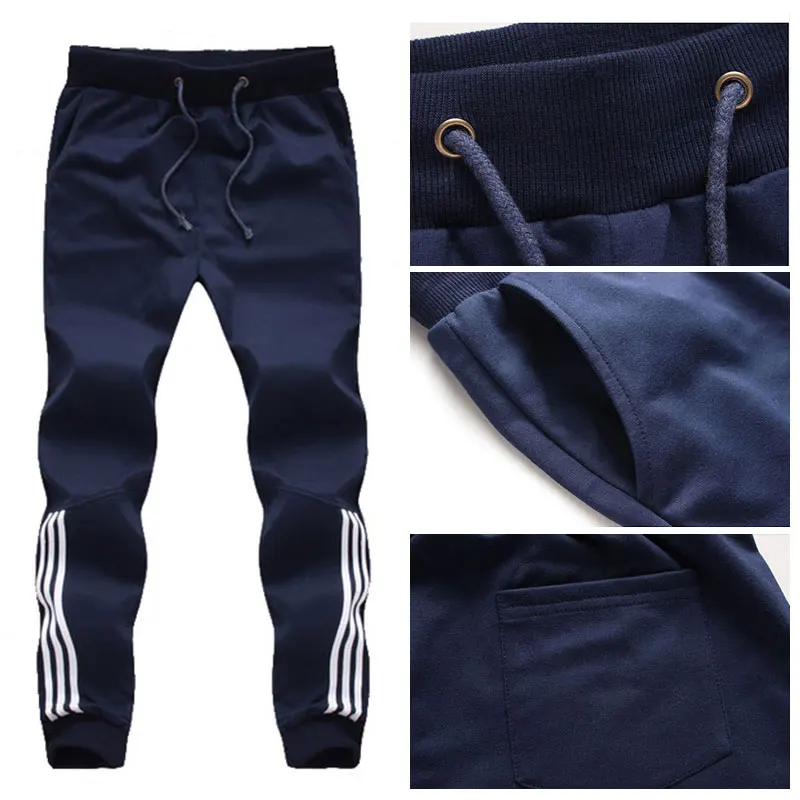 

M-5XL Large Size Baggy Cotton Sweatpants Male Joggers Striped Pants 2021 New Fashion Tracksuit Bottoms Mens Pants Gyms Clothing