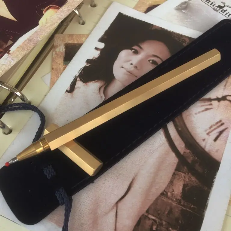 Пишущие инструменты Ручка EDC шестипризматическая твердая латунная шариковая