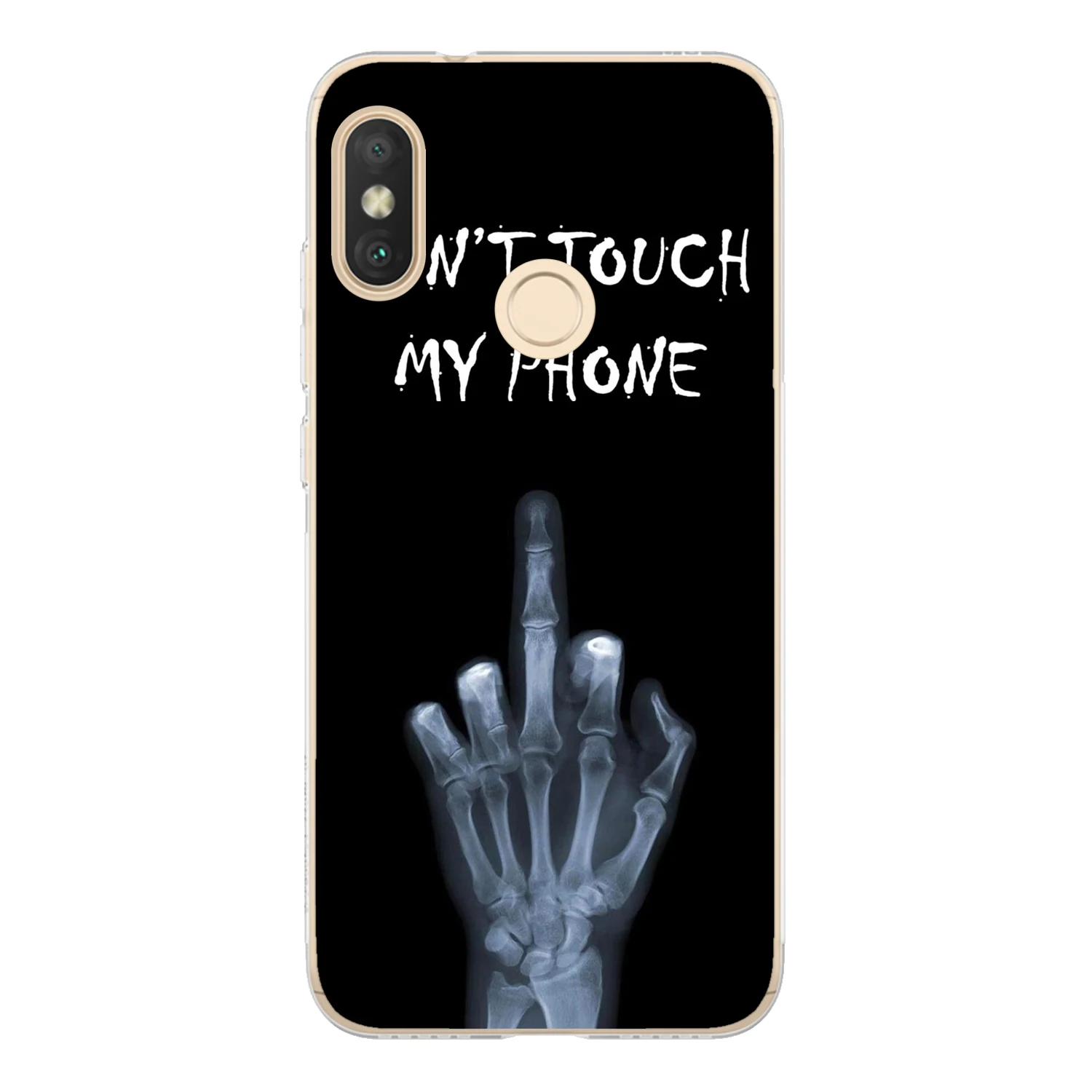 For Xiaomi Mi A2 Lite Case Cover 5.84&quot Soft TPU Silicone Cool Middle Finger Smiley Teeth Cat Saw Panda Bear Painted Phone |