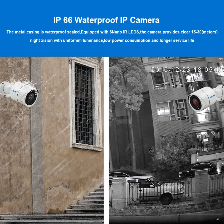 Smar 8CH 4CH POE NVR набор 4MP камера CCTV Система HDMI безопасности H.265 IP IR наружная