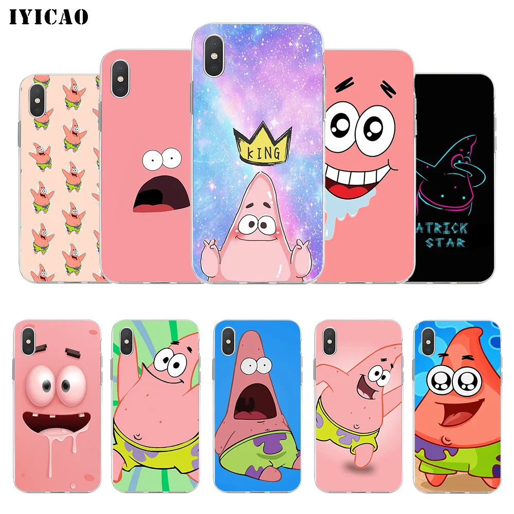 IYICAO Патрик звезда Мягкий силиконовый чехол для телефона iPhone X XR XS MAX 6 6s 7 8 Plus 5 5S SE TPU