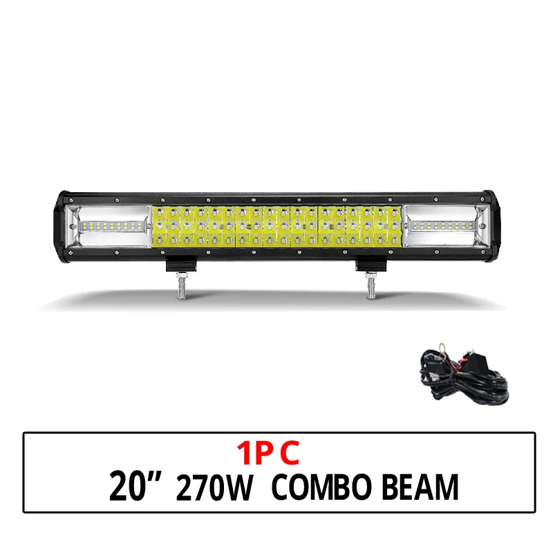 20inch 270w combo Partol 4 7 12 20 22 21 23; большие размеры 34-42 50 дюймов светодиодный светильник бар для Turcks 3-рядная прямые изогнутые светодиодный бар 12v 24v 6000K для внедорожник ATV - Цвет: 20inch 270w combo