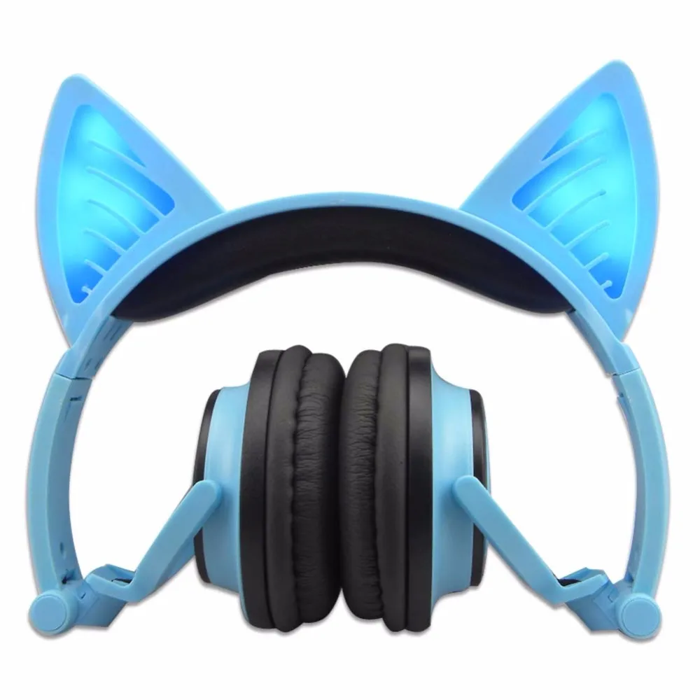 JINSERTA Fordable Косплей кошачьи наушники Bluetooth беспроводные стерео гарнитуры наушники с микрофоном для телефона универсальные 3,5 мм AUX