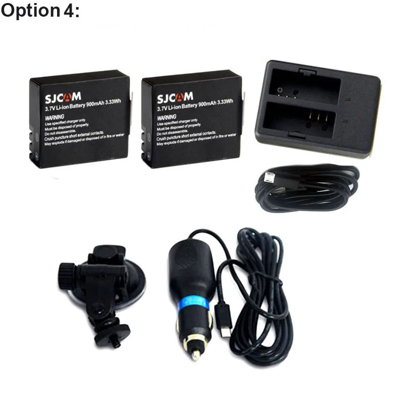 Option 4 SJCAM SJ4000 Battery for SJCAM SJ5000 Dual Charger SJ5000 WiFi Storage Bag SJ5000X Elite M10 Rechargeable Li-ion Battery Pack - Цвет: Option 4