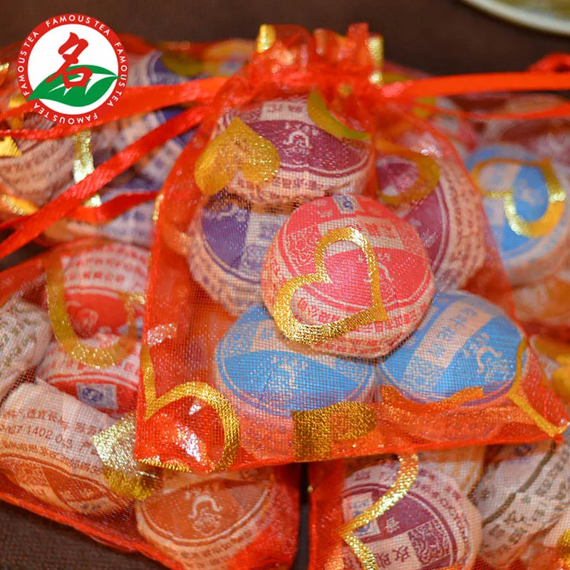 AAAAA grade 6 different Flavors bowl pu er tea Yunnan Puer Tea Puɾr gauze bag gift For Health Care Mini Tuocha TB100 |