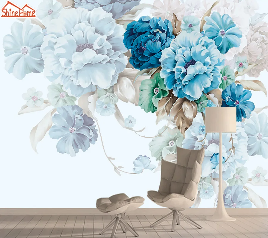 

Floral Wall Paper 3d Mural Wallpaper Papers Home Decor Photo Wallpapers for Living Room Bedroom Self Adhesive Murals Walls Rolls