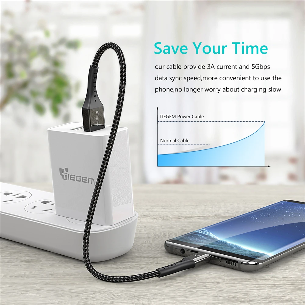 Кабель USB 3.0 Type-C для Samsung S9 S8 Plus Note 8 9 Huawei P9 P10 P20 | Мобильные телефоны и аксессуары