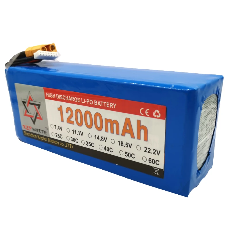 6S 22 2 V RC Lipo батарея 12000mAh 25C Высокая емкость для вертолета Дрон самолет автомобиль
