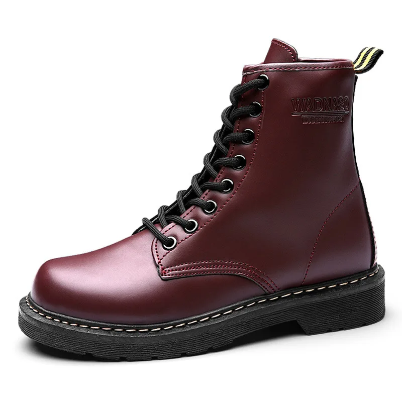 Женские Модные Ботинки martin Зимняя Теплая Обувь На Шнуровке Botas Feminina