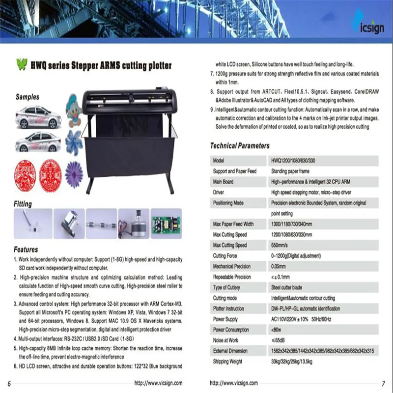 Vicsign 64 дюймов режущий плоттер HWQ1600 Signmaster программное обеспечение USB драйвер виниловый плоттер с контурной огранкой