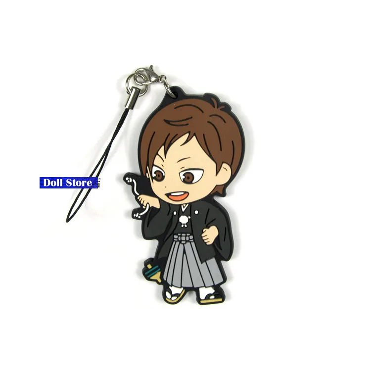 Haikyuu аниме брелок Oikawa Tooru Kozume Kenma Kuroo Tendo Satori Koutarou Hinata Резиновый Ремешок/ремешок для мобильного телефона D194